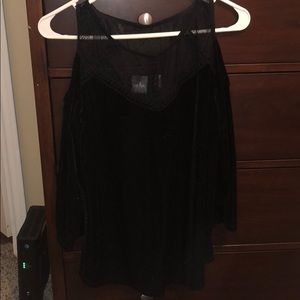 half sleeve velvet top